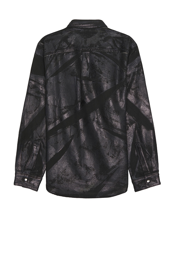 view 2 of 4 Shirt Jacket in Black Distress Metal Crash