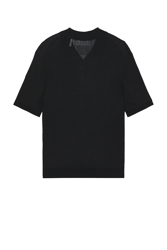 view 2 of 4 Pointelle Polo in Black