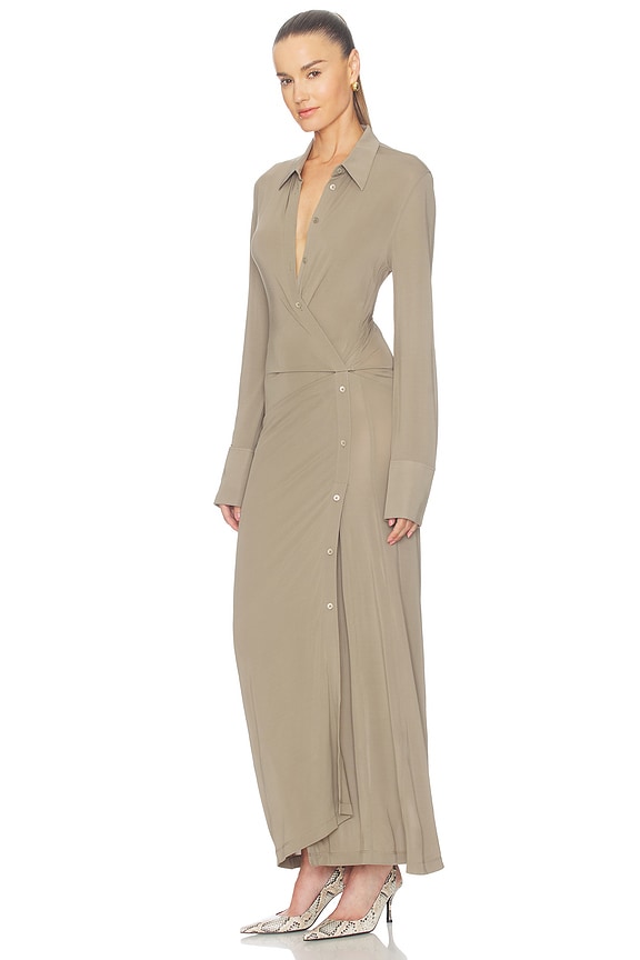 view 2 of 3 Twisted Shirt Dress in Fallen Rock
