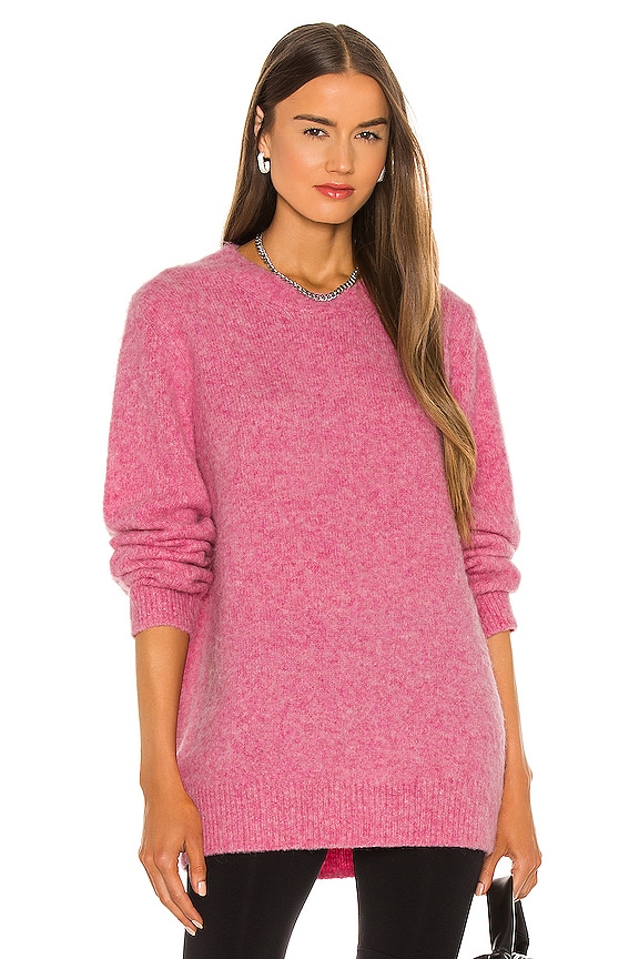 view 1 of 4 Brushed Crew Sweater in Disco Pink
