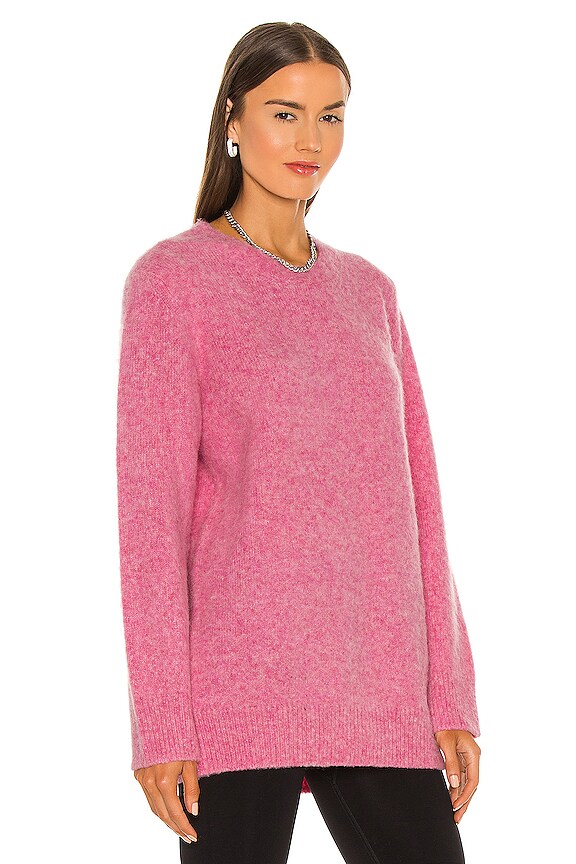 view 2 of 4 Brushed Crew Sweater in Disco Pink