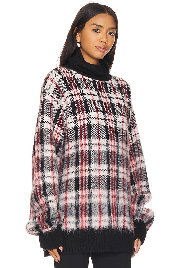 view 2 of 5 PULL EN GROSSE MAILLE in Medium Red Check