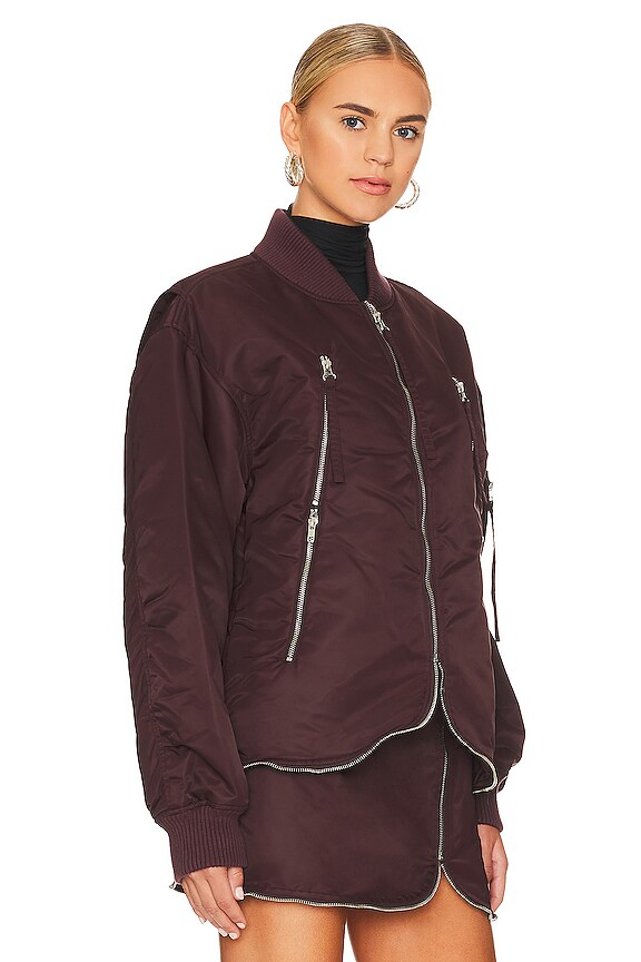 view 2 of 5 OVERSIZED ボンバージャケット in Maroon
