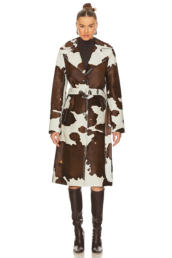 view 2 of 4 Cowhide Trench Coat in Calf Multi