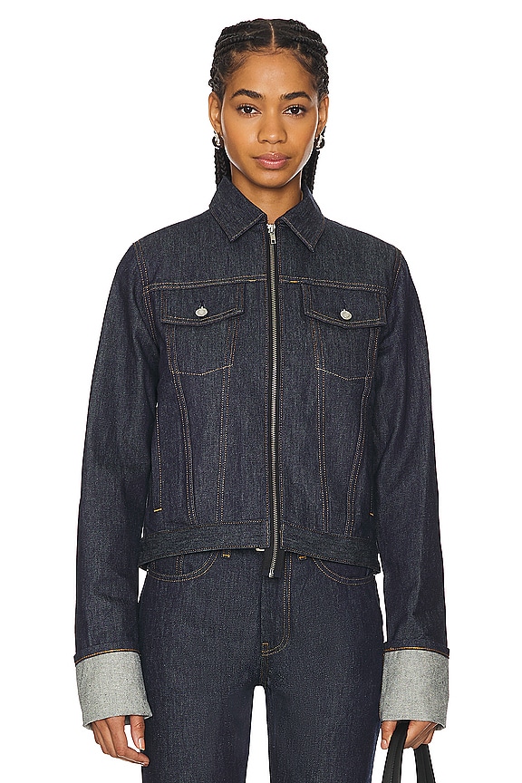 view 2 of 5 Cuff Zip Trucker Jacket in Undone Indigo