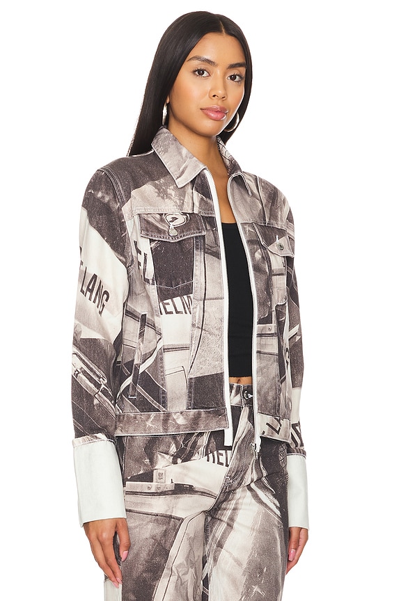 view 2 of 4 Cuff Zip Trucker Jacket in Black Multi