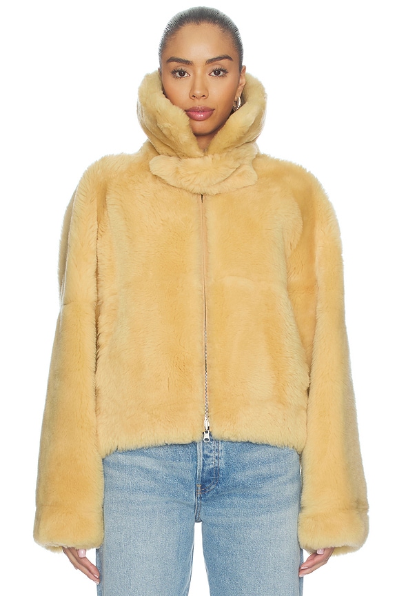 view 2 of 5 Shearling Bomber Jacket in Cornsilk