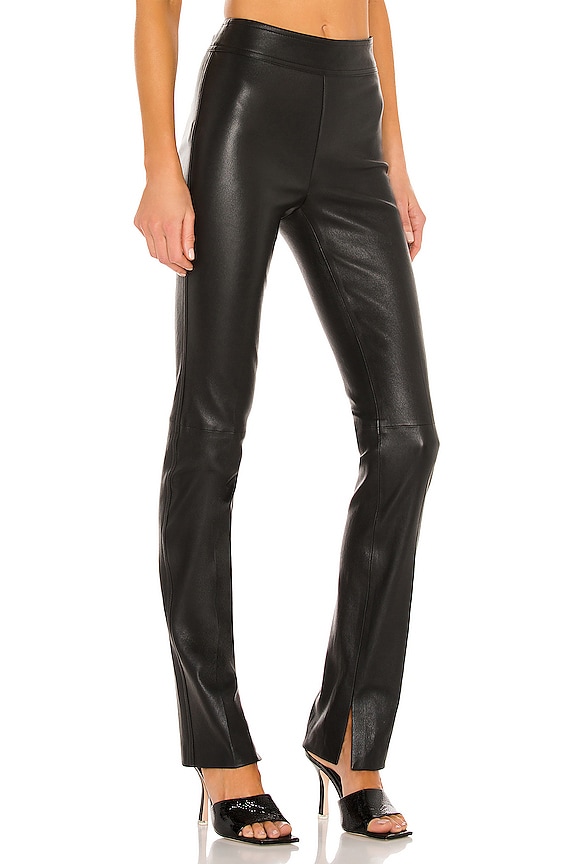 view 2 of 4 Slit Leather Pant in Black
