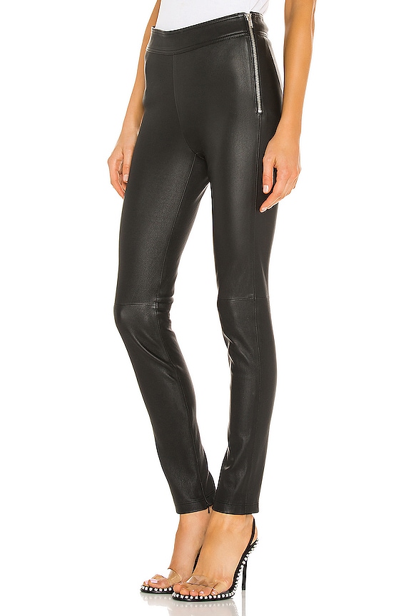 view 2 of 4 Zip Leather Legging in Onyx