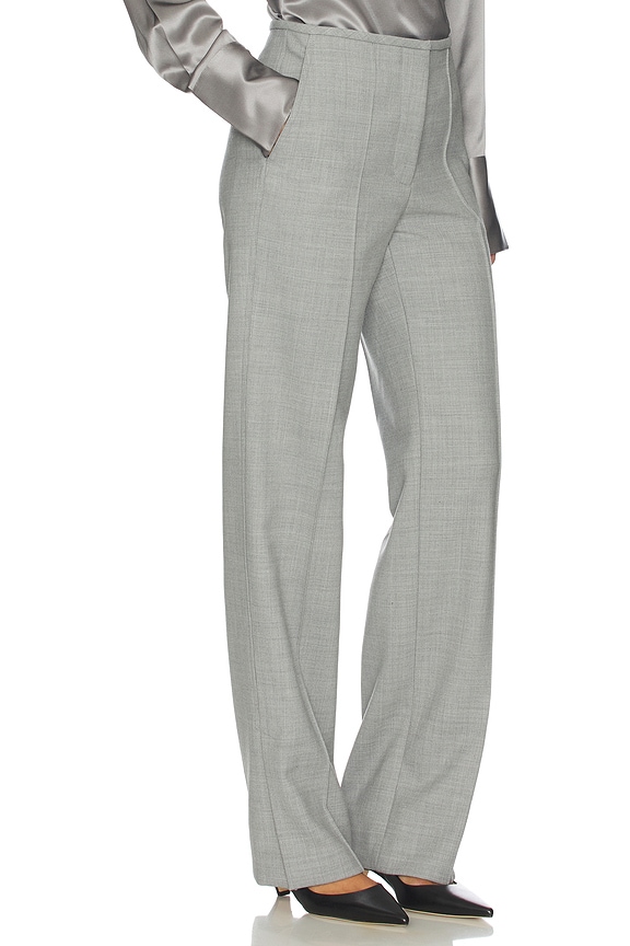 view 2 of 6 Low Rise Trouser in Light Grey Melange
