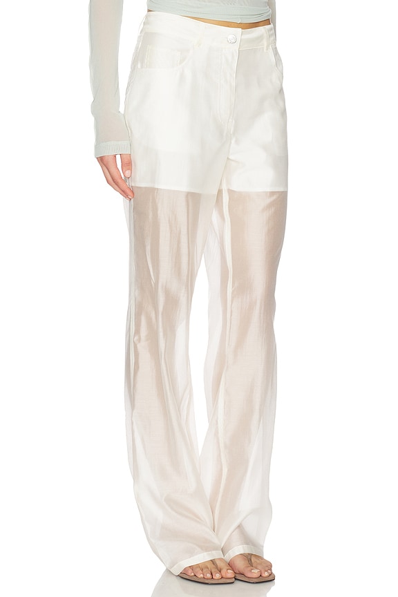 view 2 of 6 БРЮКИ SHEER BOOTCUT in White & Soft White