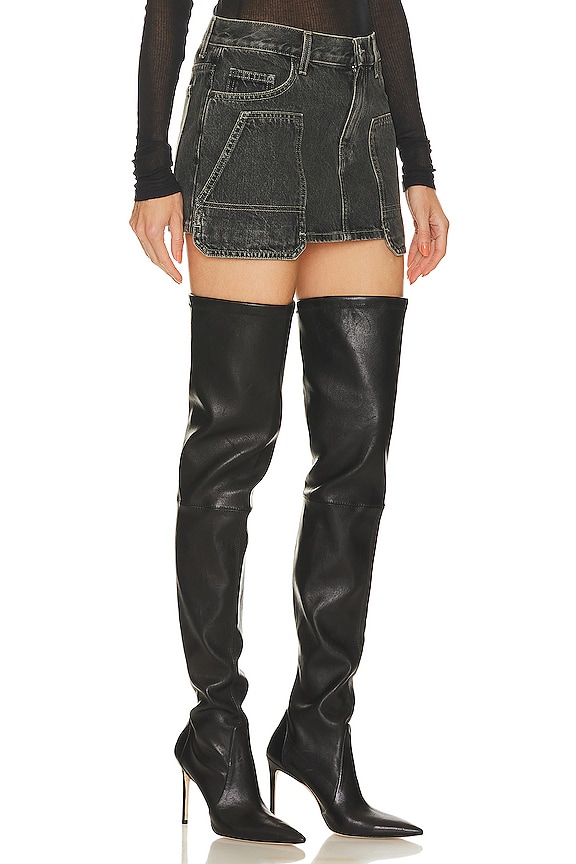 view 2 of 4 Carpenter Mini Skirt in Washed Charcoal