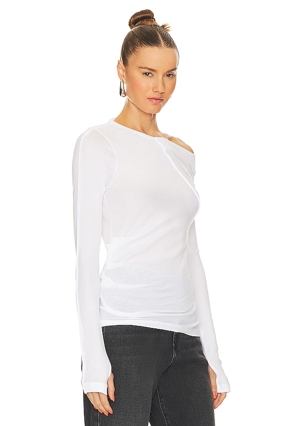 view 2 of 5 Seamed Rib Top in White