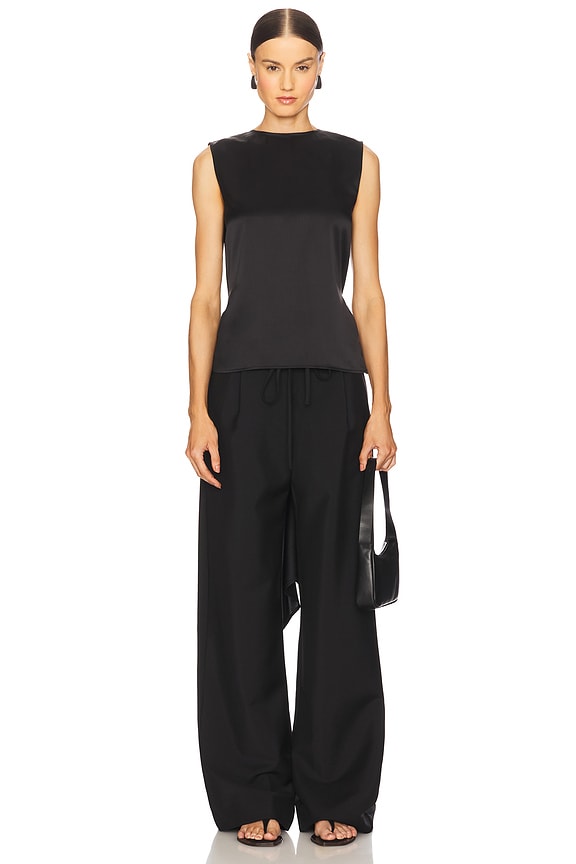 view 2 of 4 Scarf Drape Top in Black