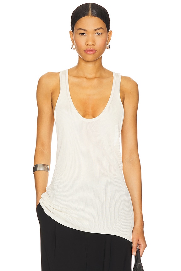 view 2 of 5 Rib Twist Tank Top in White