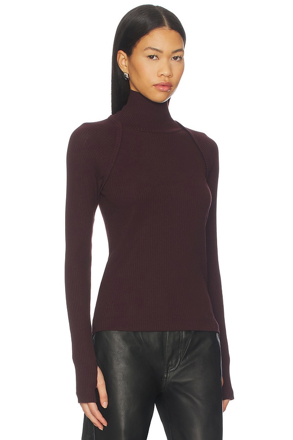 view 2 of 4 Shrug Layer Turtleneck in Mahogany