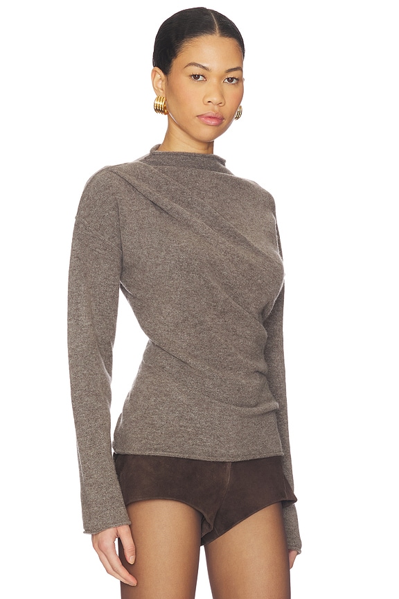 view 2 of 4 Slouchy Crew Top in Grey Brown