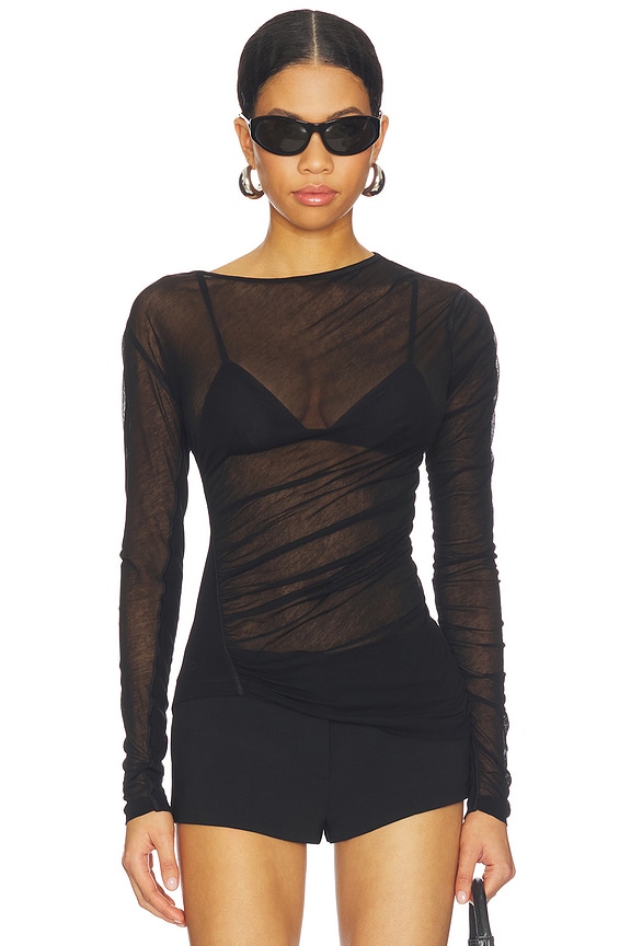 view 1 of 5 Seamed Wind Top in Black
