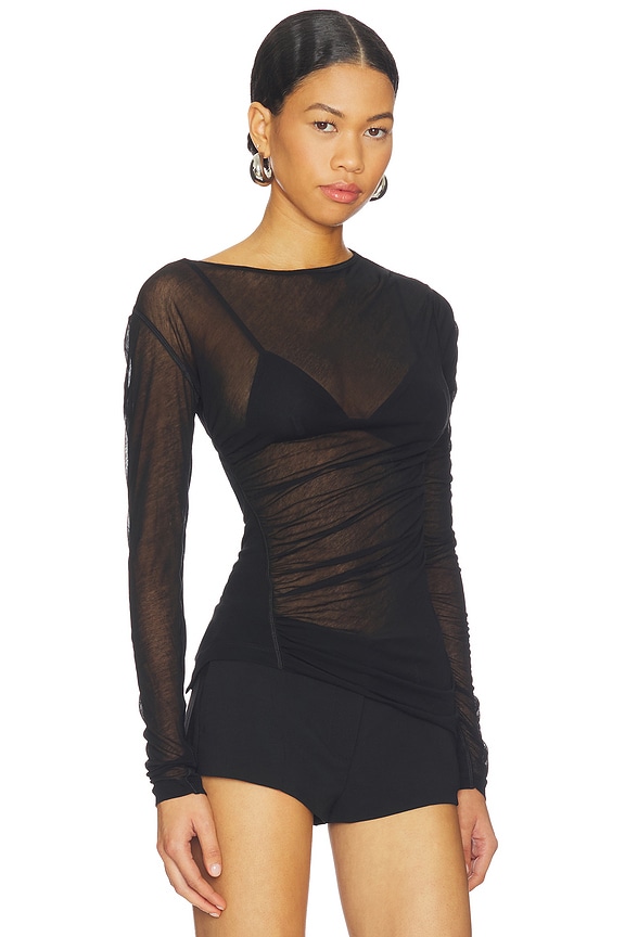 view 2 of 5 Seamed Wind Top in Black