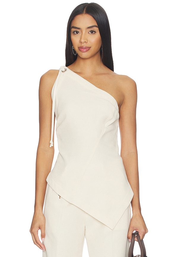 view 1 of 4 Asymmetrical Sailor Top in Muslin