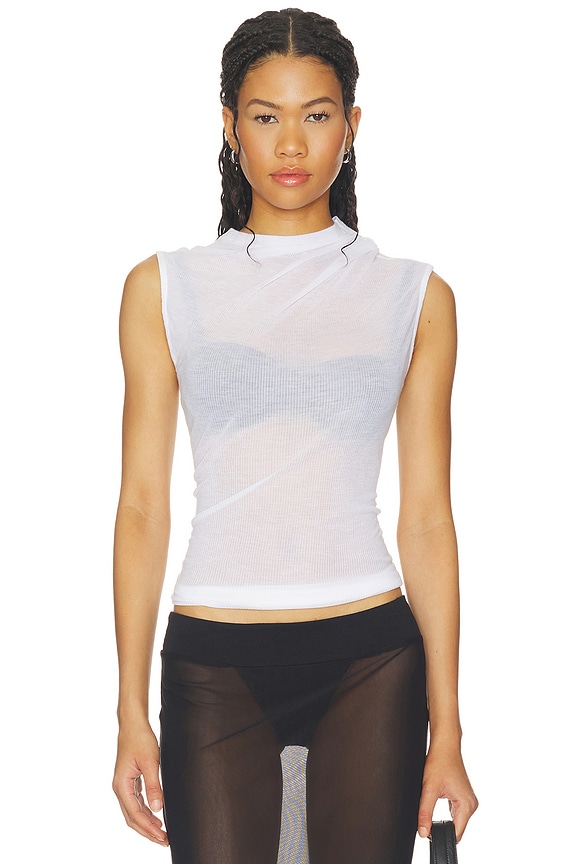 view 1 of 4 CAMISETA TIRANTES SHEER TWIST TANK in Optic White
