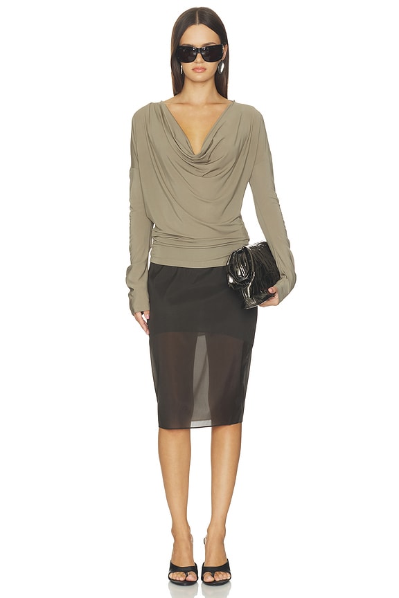 Cowl Long Sleeve Top