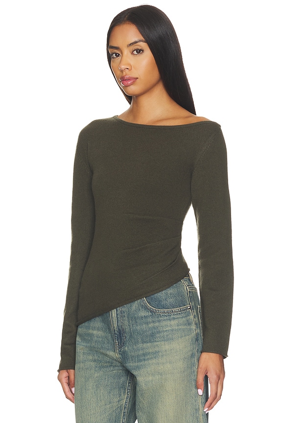 view 2 of 4 Draped Asym Top in Gourd