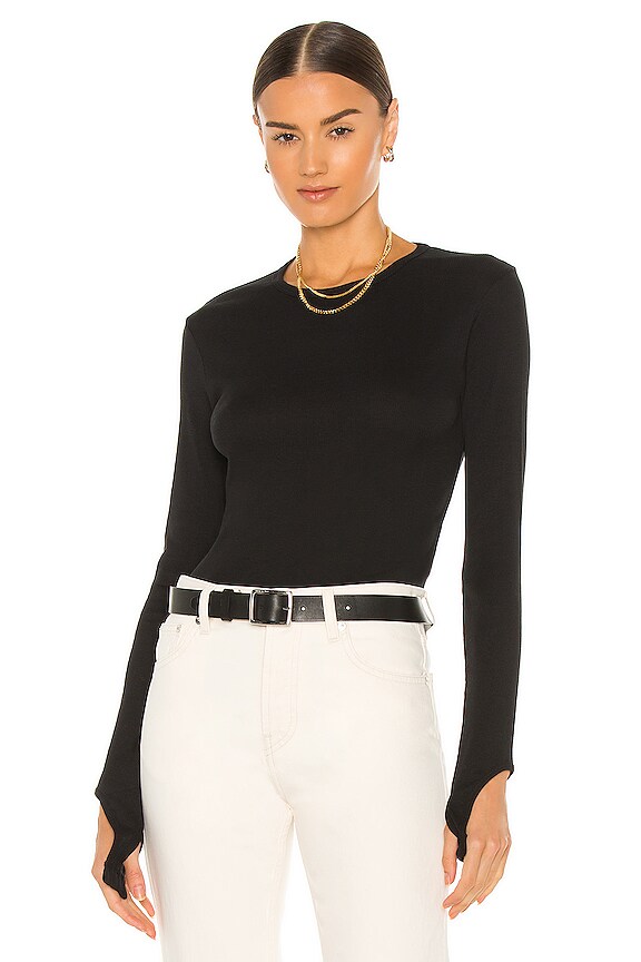 view 2 of 5 Open Back Blouse in Basalt Black