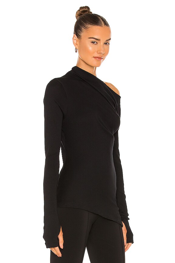 view 2 of 4 Rib Asymmetrical Top in Basalt Black