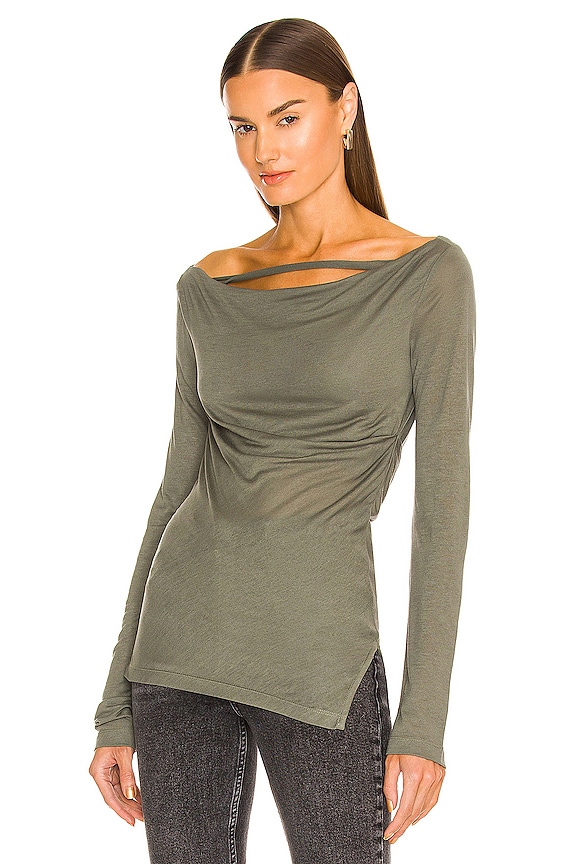 Helmut Lang Scala Cowl Neck Top in Fog | REVOLVE