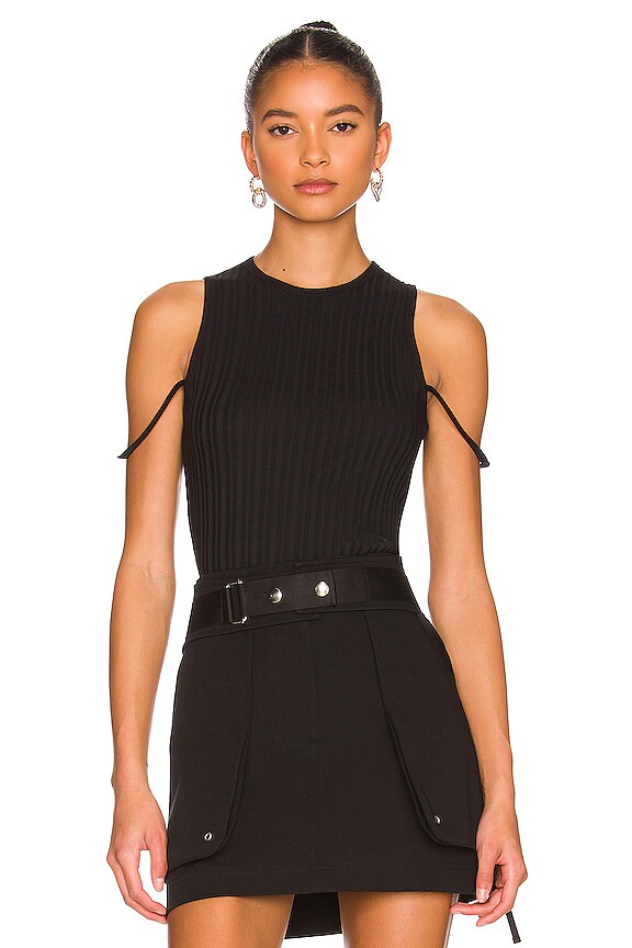 view 1 of 4 Crop Rib Muscle Tee in Black