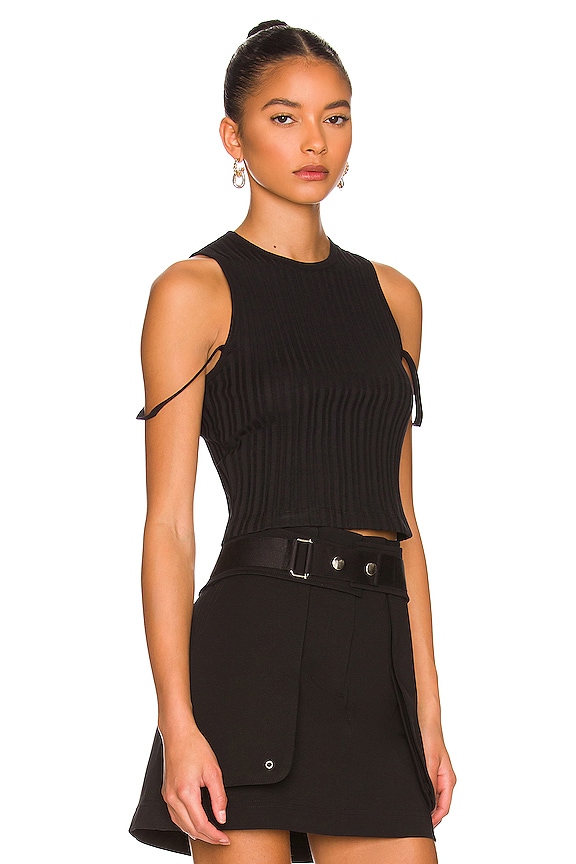 view 2 of 4 Crop Rib Muscle Tee in Black