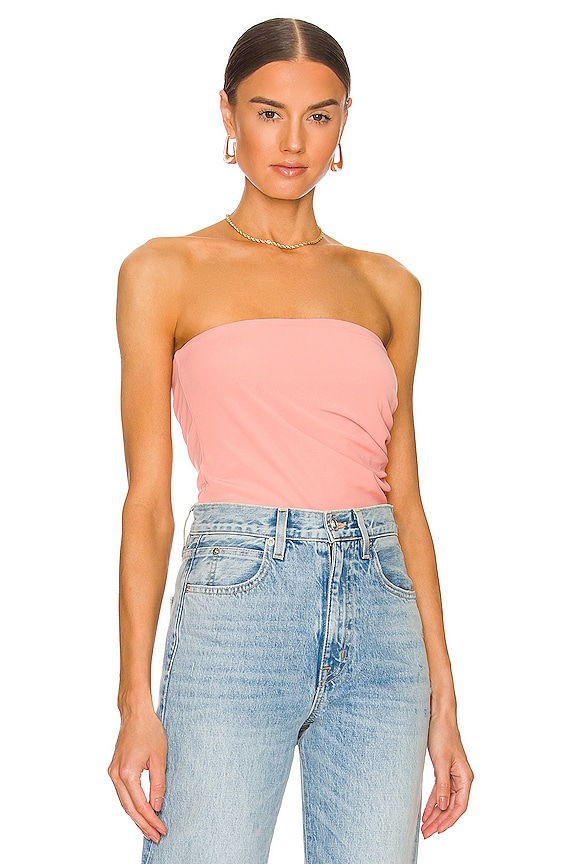 view 2 of 5 Sheer Sleeve Tube Top in Coral