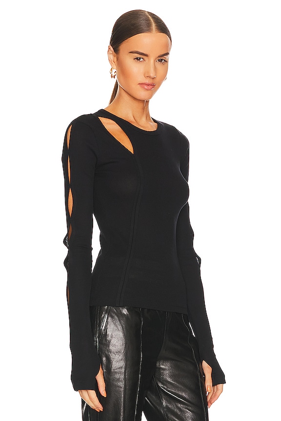 view 2 of 4 Slash Long Sleeve Top in Basalt Black