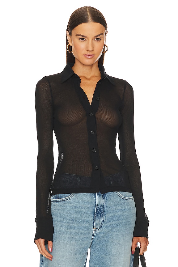 view 2 of 5 Sheer Rib Shirt in Black