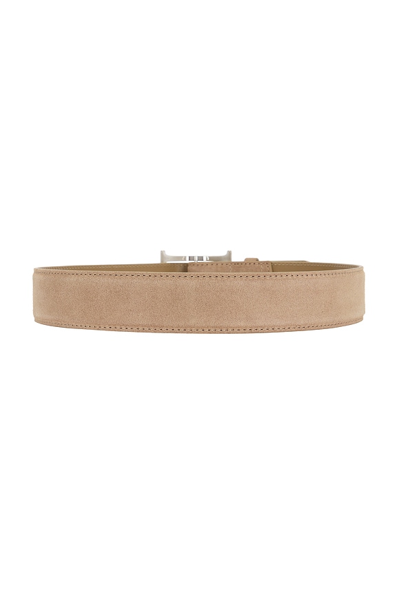 view 2 of 3 Logo Belt in Taupe Suede