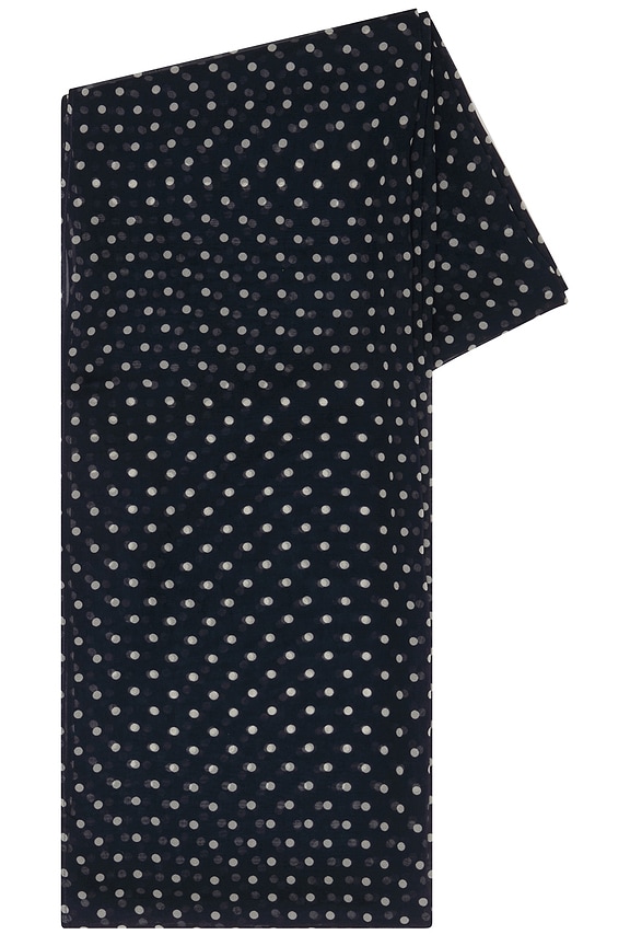 view 2 of 4 The Shawl in Silk Chiffon in Navy & Ivory Dot