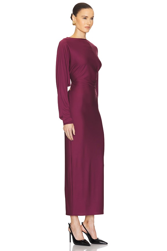view 2 of 5 Matte Jersey Open Back Dress in Cabernet