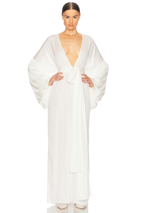 view 2 of 5 Serafina Silk Dress in White