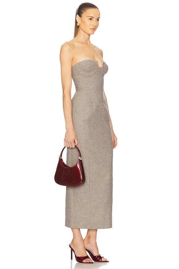 view 2 of 3 The Tweed Marilyn Dress in Taupe Melange