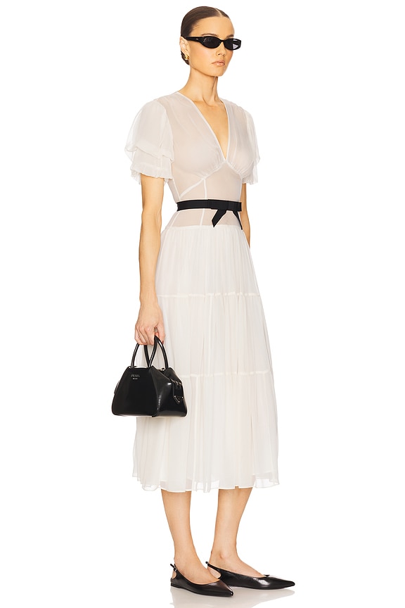 view 2 of 3 The Sasha Dress in Silk Chiffon in Vintage White