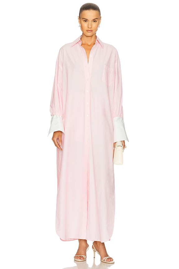 view 2 of 4 Oversized Shirt Dress in Tech Poplin in Rose Quartz
