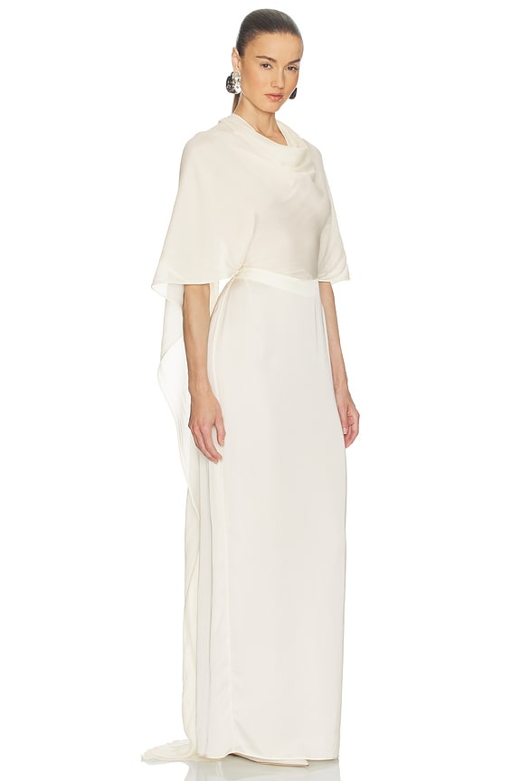 view 2 of 5 Mix Media Scarf Dress in Ivory