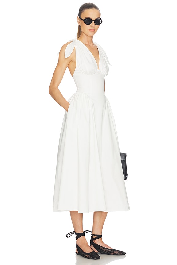 view 2 of 4 Fairweather Midi Dress in Stretch Cotton Sateen in Ivory