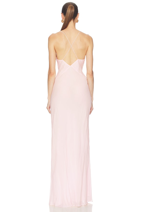 Sheer Georgette Gown With Lace