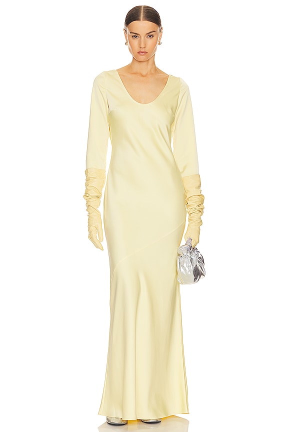 view 2 of 4 Angelica Backless Maxi Dress in Pale Yellow