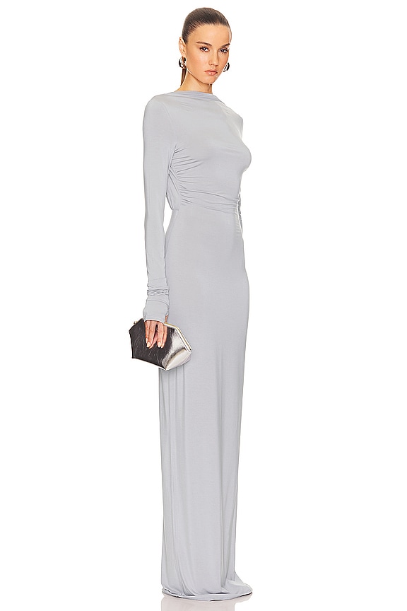 view 2 of 4 Jersey Backless Maxi Dress in Dove Grey