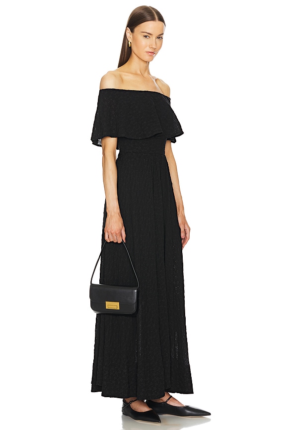 view 2 of 4 Petite Eyelet Garden Midi Dress in Black