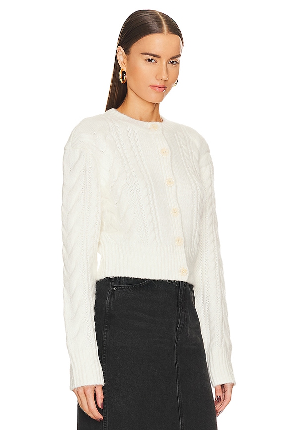 view 2 of 4 Lamis Cropped Cable Cardigan in White