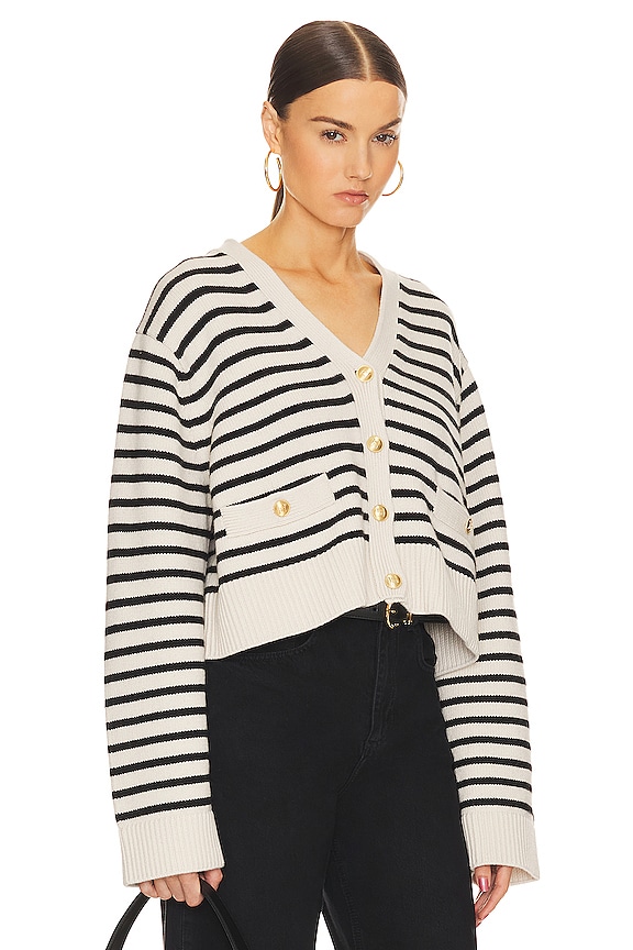 view 2 of 5 Dawes Cardigan in Ivory & Black